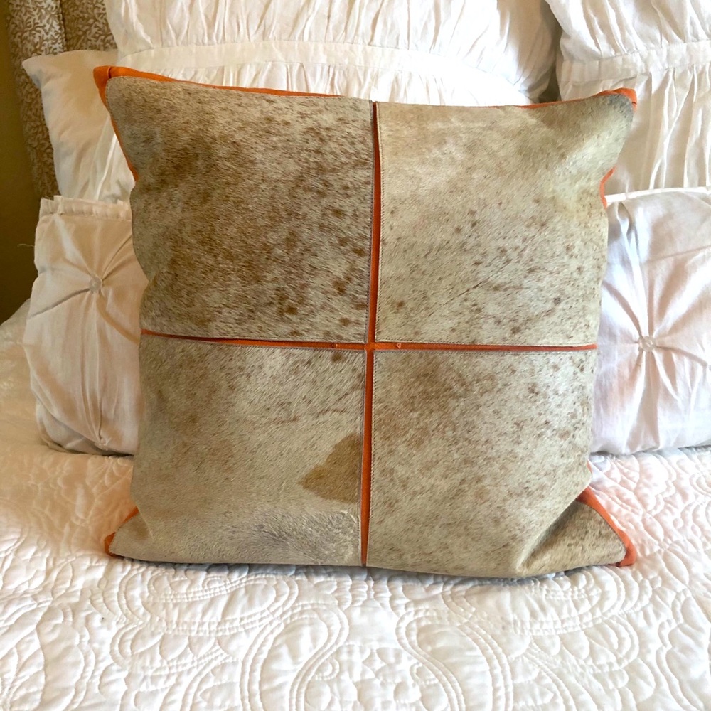 Cow Hide Pillow 17x17